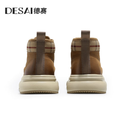 Desai [Winter graphene warm] Leather work boots High top board shoes retro men's boots casual shoes DS30196H