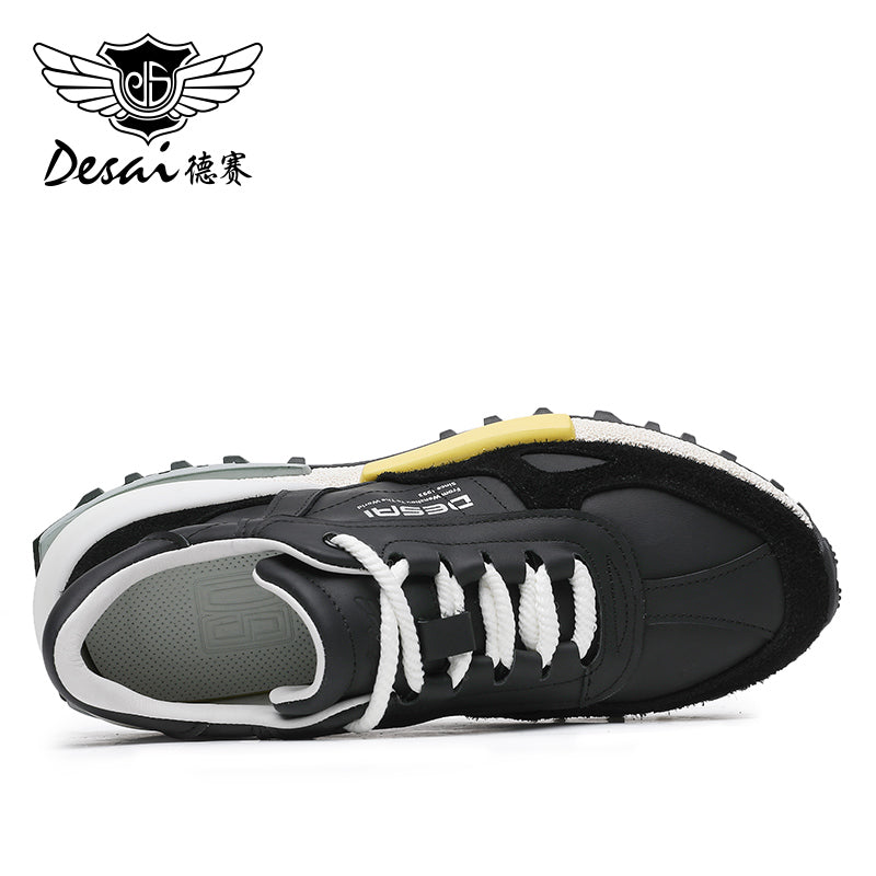 Desai Men's Shoes New Outdoor Sports Shoes Versatile Low Top Casual Shoes Thick Sole Shock Absorbing Lightweight sneakers Breathable Running Shoes for Men DS33162