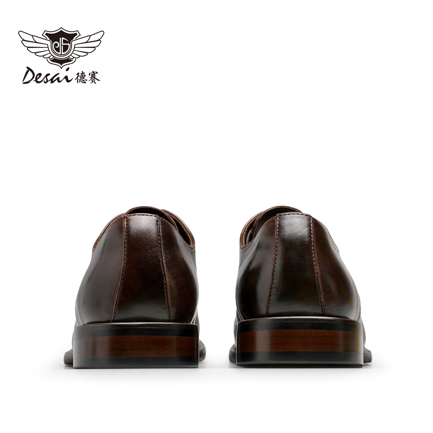 Desai [High-end horsehide] men's leather shoes business formal round head Derby shoes men's leather soft soled handmade footwear DS6036