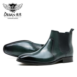 DS155H-05 New men's Leather shoes one-step boots low-heeled men's Chelsea boots fashion beautiful Elastic daily outfits
