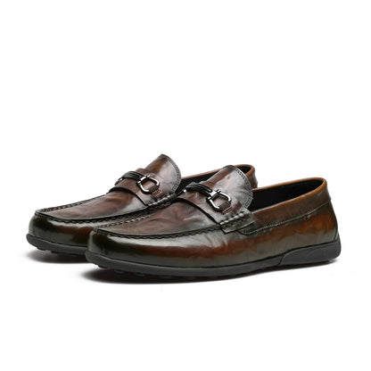 DESAI slip-ons leather Whole loafers cowhide cow gentleman casual fashion for men DS1507