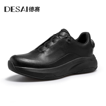 Desai screw button slip-on lazy men's casual shoes winter new men's shoes leather lightweight soft sole sports Sneakers DS30193