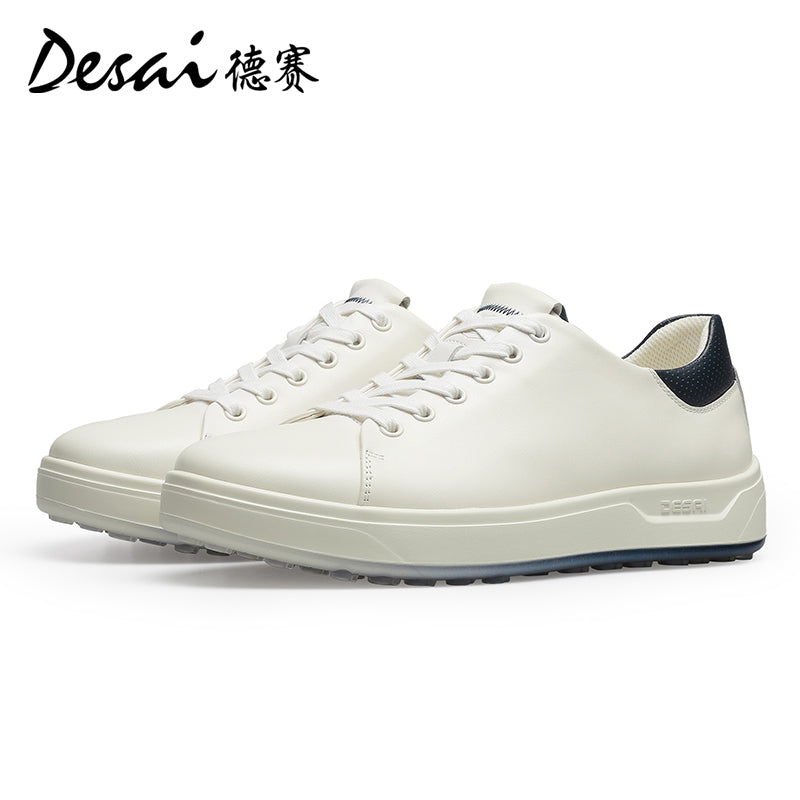 Desai Men's sneakers Summer Leather Breathable Shoes Men's Thick Sole Lightweight Casual Shoes Men's Soft Sole Versatile Men's Board Shoes DS3035