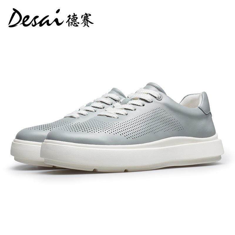 Desai Men's sneakers 2024 Summer Breathable Little White Shoes Men's Genuine Leather Lightweight Sports Shoes Thin Men's Casual Shoes DS3072