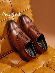 DESAI Men's Business Dress Casual Shoes Soft Genuine Leather Fashion Mens Comfortable Oxford DS6003