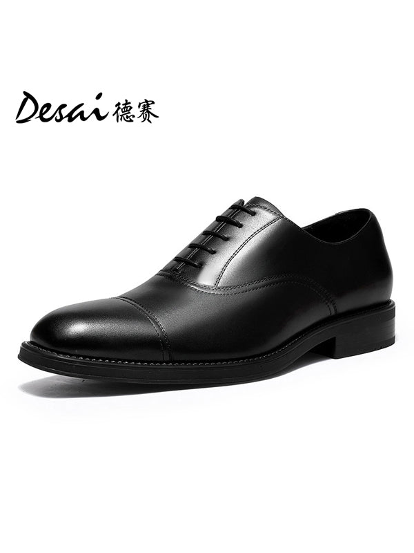 DESAI Men's Business Dress Casual Shoes Soft Genuine Leather Fashion Mens Comfortable Oxford DS6003