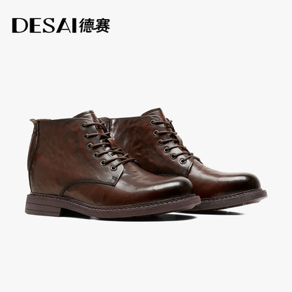 Desai Men's zipper Business leather British Style Men's leather Shoes Boots Men's Boots DS6518HZ
