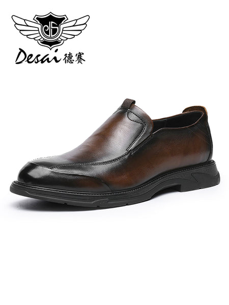 Desai Men Shoes Loafers spring and summer leather shoes one step on dress shoes DS1005