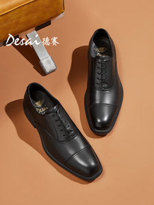 DESAI Men's Business Dress Casual Shoes Soft Genuine Leather Fashion Mens Comfortable Oxford DS6003