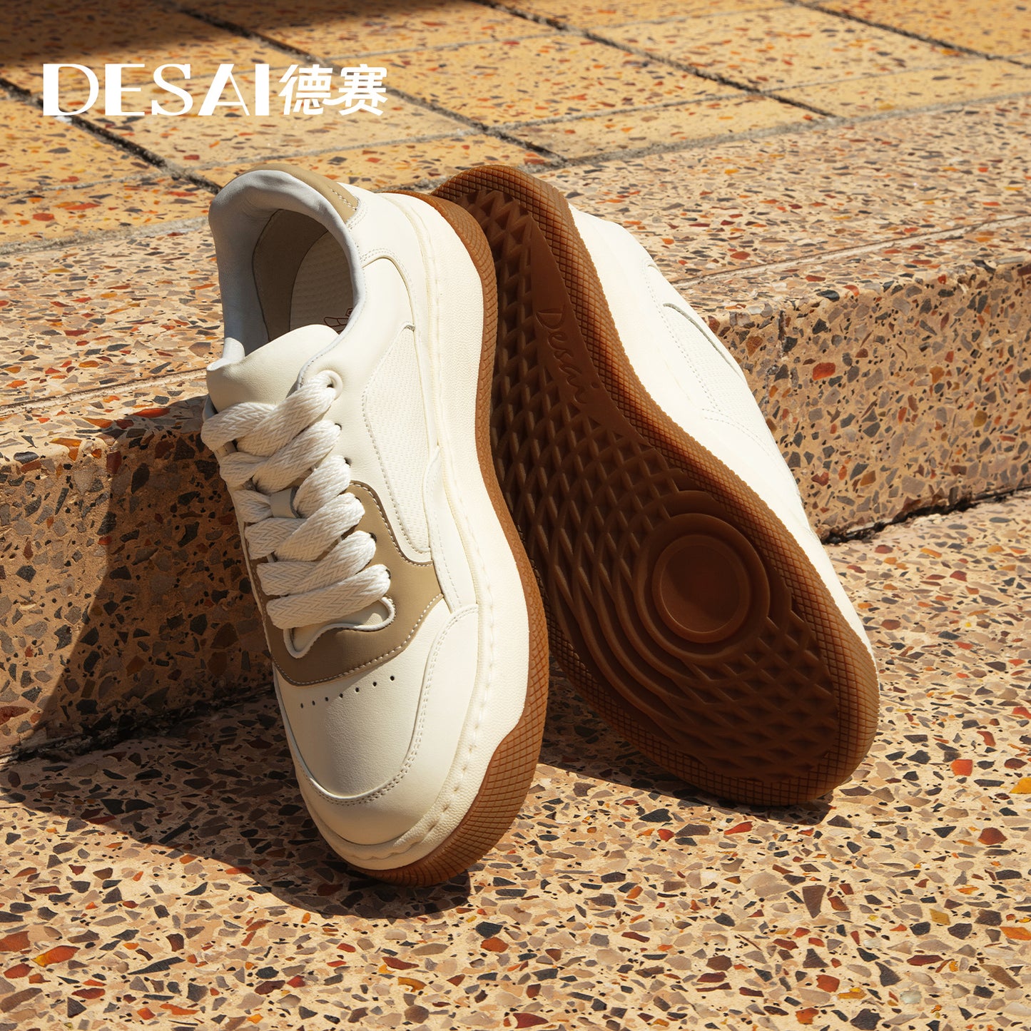 DESAI Full Grain Leather Men Shoes Soft Thick Bottom Casual Sneaker For Men Business Work Breathable Sneakers New Arrival DS3399