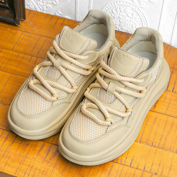 DS2341 DESAI Casual Leather Shoes Genuine Leather Sneakers Summer and autumn Breathable laces up for school