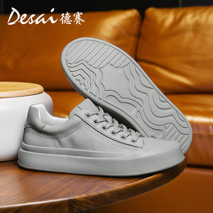 Desai Men's Shoes 2024 Summer New Thin Breathable Flat Board Shoes Sports and Casual Canvas Shoes Little White Shoes for Men DS3071