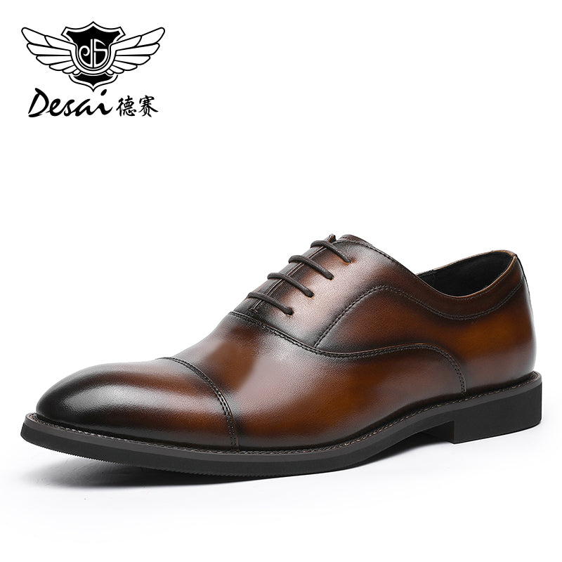 Desai classic Oxford dress Leather shoes for men Formal Business lace-up shoes Three-point English men's leather shoes DS6339