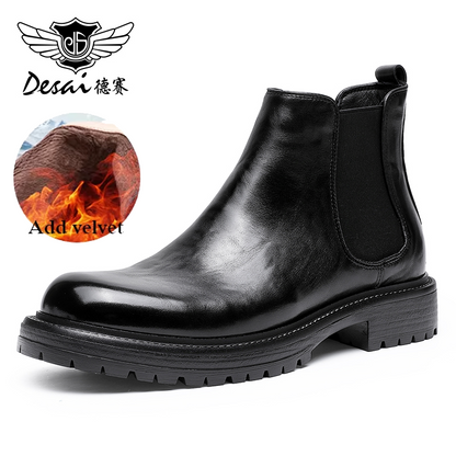 Desai men's shoes platform Chelsea boots Men's autumn and winter men's high top leather ankle boots trend with British leather boots DS6317H/HM