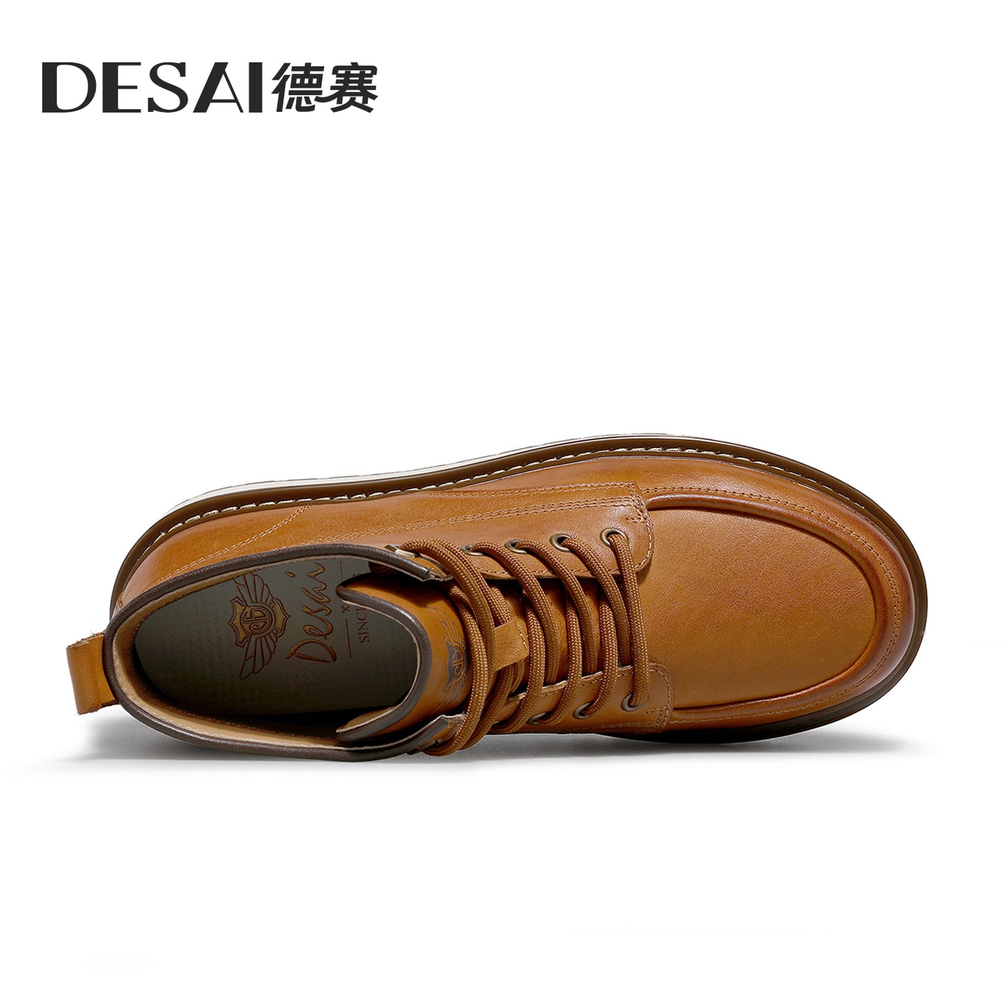 Desai Men's retro British style high top casual men's shoes warm thick sole cargo men's boots DS30172H