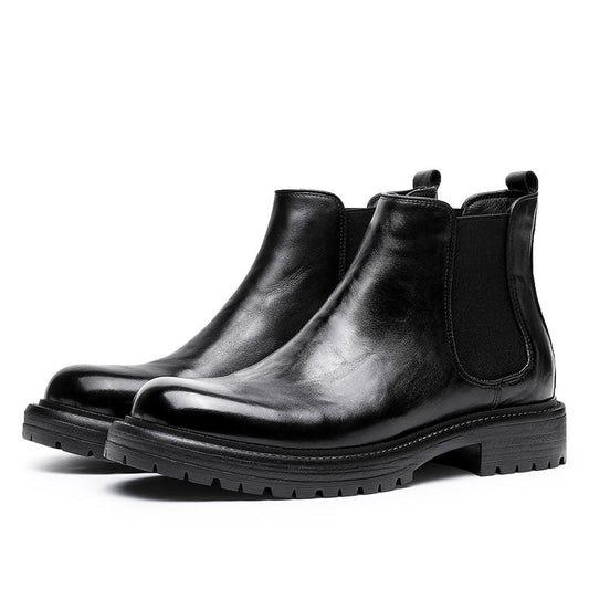 DESAI Soft Chelsea boots height increasing sole Men's  high top leather anklefootwear DS6317H/HM