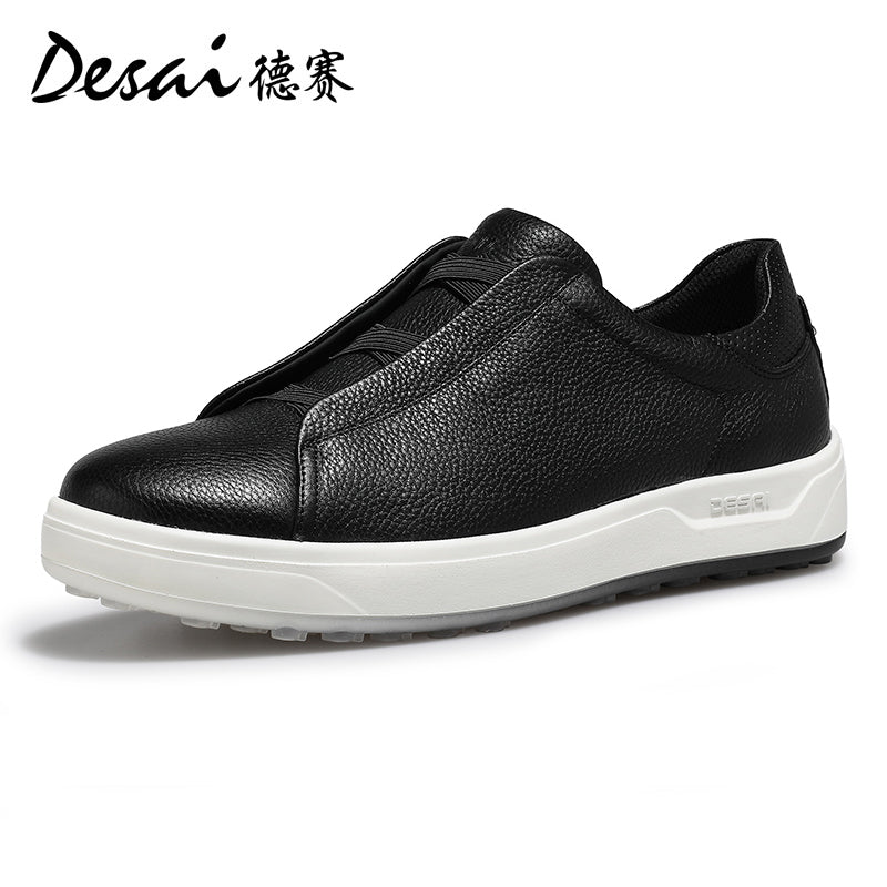 Desai Shoes Men's Summer Thick Sole Lightweight Soft Sole Sports Shoes Breathable Casual Board Shoes Men's Genuine Leather Small White Shoes DS3078