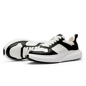 Desai Casual Shoes Thick Bottom Leather Sneaker Laces Up Summer Breathable DS3350