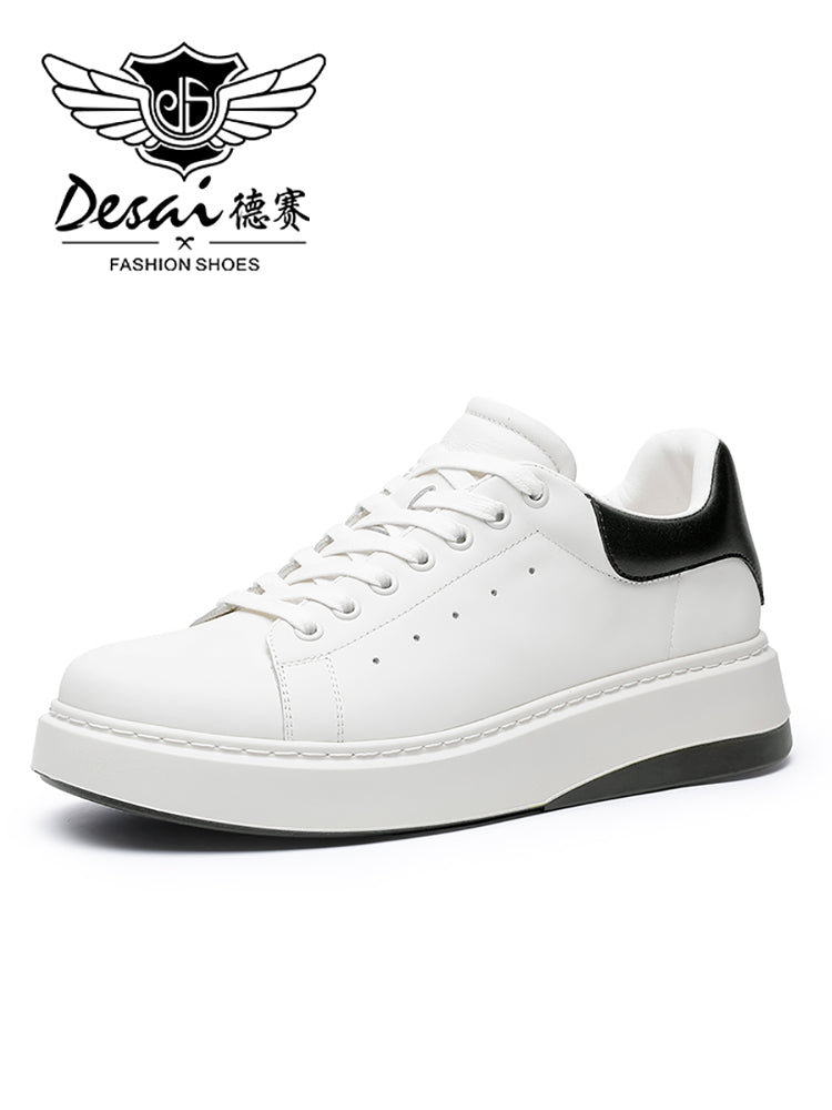 DS2863 DESAI Casual Leather Shoes Genuine Leather Thick Bottom Sneakers Laces Up autumn winter Breathable