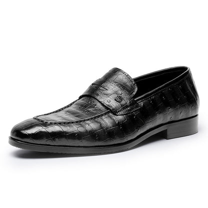 Desai spring and summer leather loafers low-top  business casual pattern men's shoes alligator design real cowhide leather DS9236