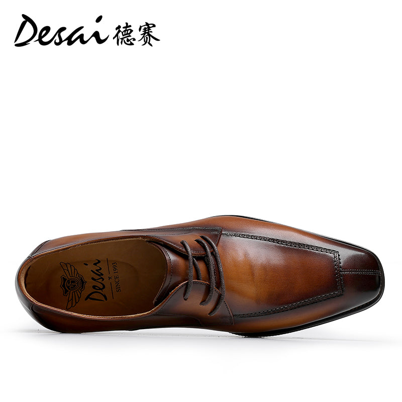 Desai leather shoes men's business formal Derby shoes summer new thick soles increase shoes leather breathable casual leather shoes DS6023