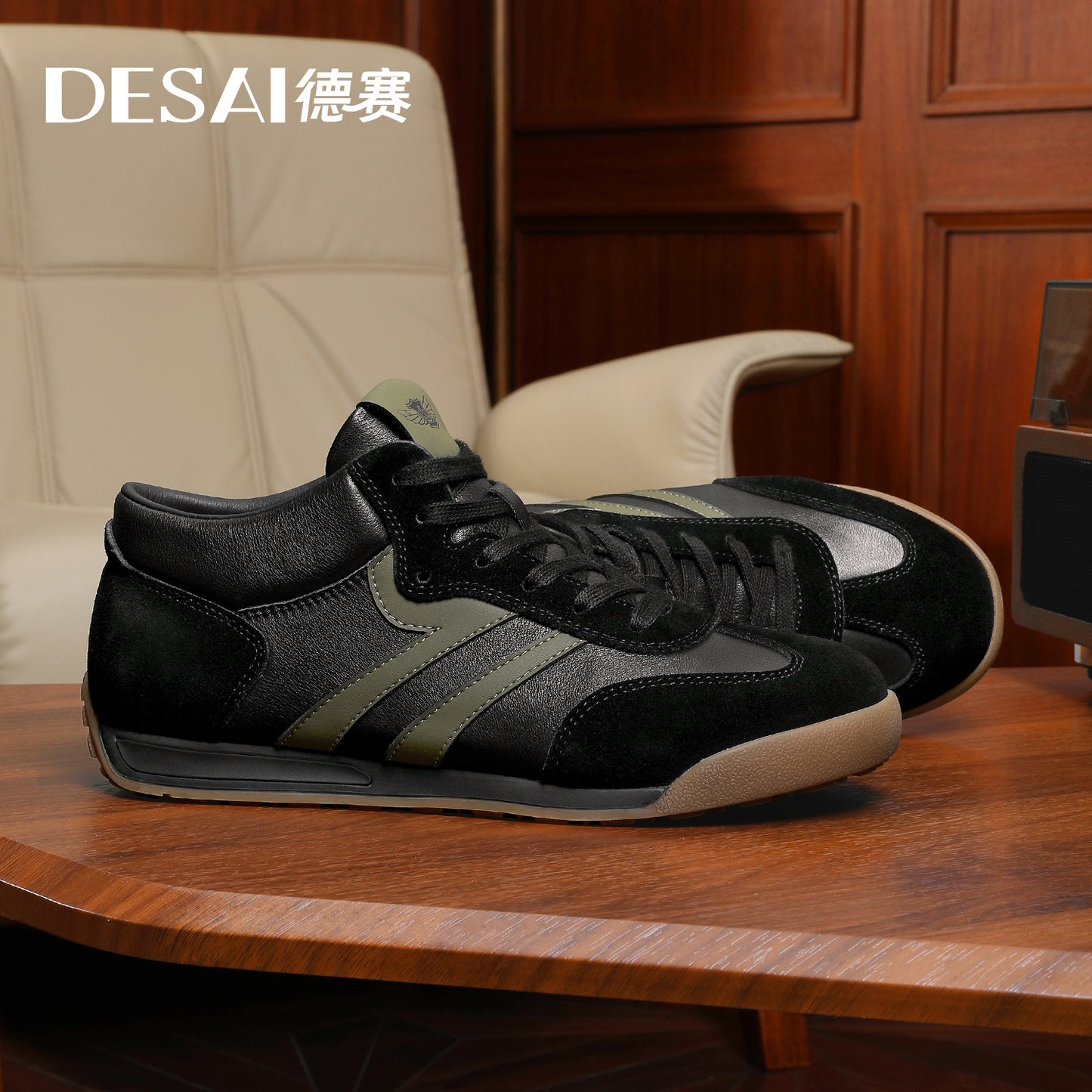 Desai [Retro Gump double soles] increase casual shoes autumn and winter soft sole Sneakers breathable German Trainer sports shoes DS30157