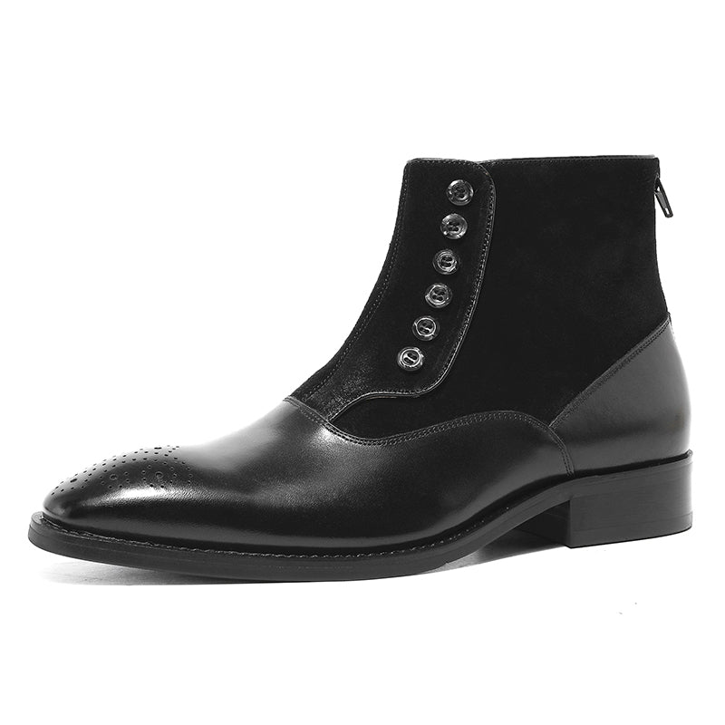 Desai Leather Shoes For Gentlemen Fashion Button Elastic Boots For Winter DS898808H