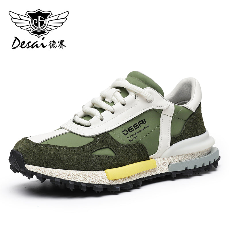 Desai Men's Shoes New Outdoor Sports Shoes Versatile Low Top Casual Shoes Thick Sole Shock Absorbing Lightweight sneakers Breathable Running Shoes for Men DS33162