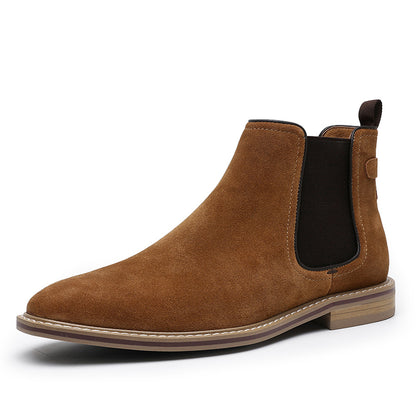 Desai Men's New Genuine Leather Chelsea boots one-step low-heeled suede boots British Retro Autumn/Winter DS867805H