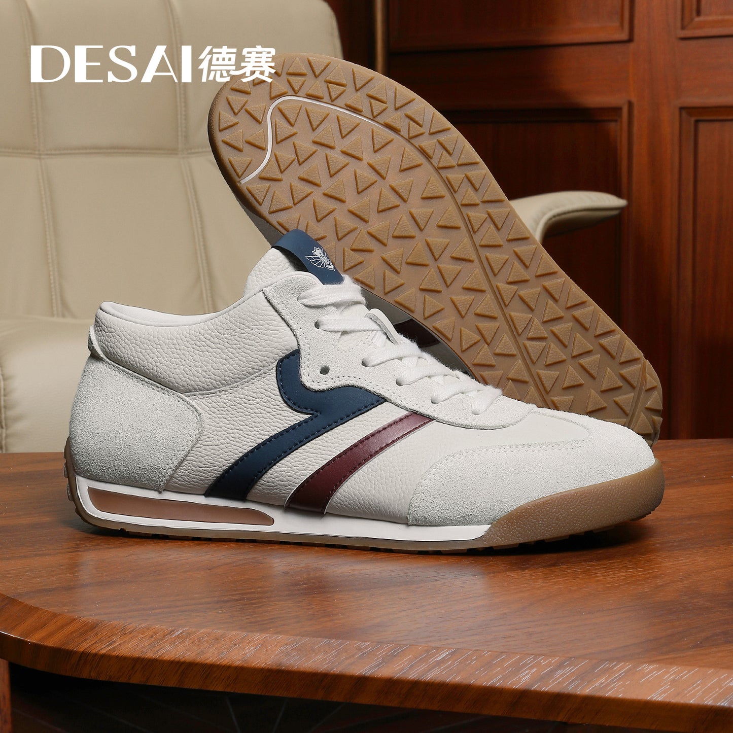 Desai [Retro Gump double soles] increase casual shoes autumn and winter soft sole Sneakers breathable German Trainer sports shoes DS30157