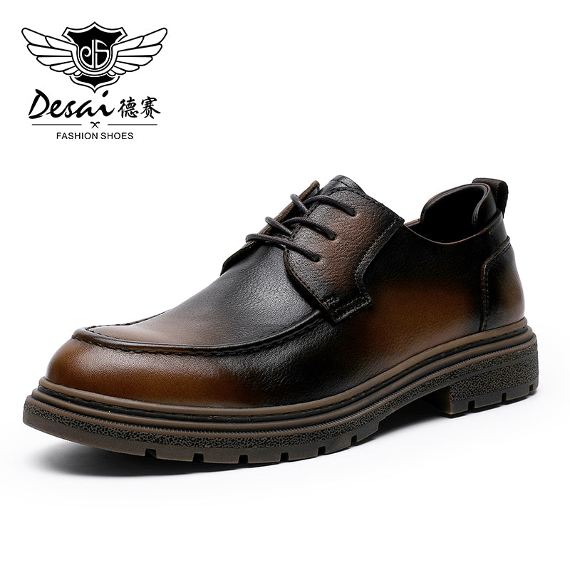 Desai leather shoes for men Business casual leather shoes leather breathable autumn 2024 new Derby shoes soft soled shoes for men DS6307