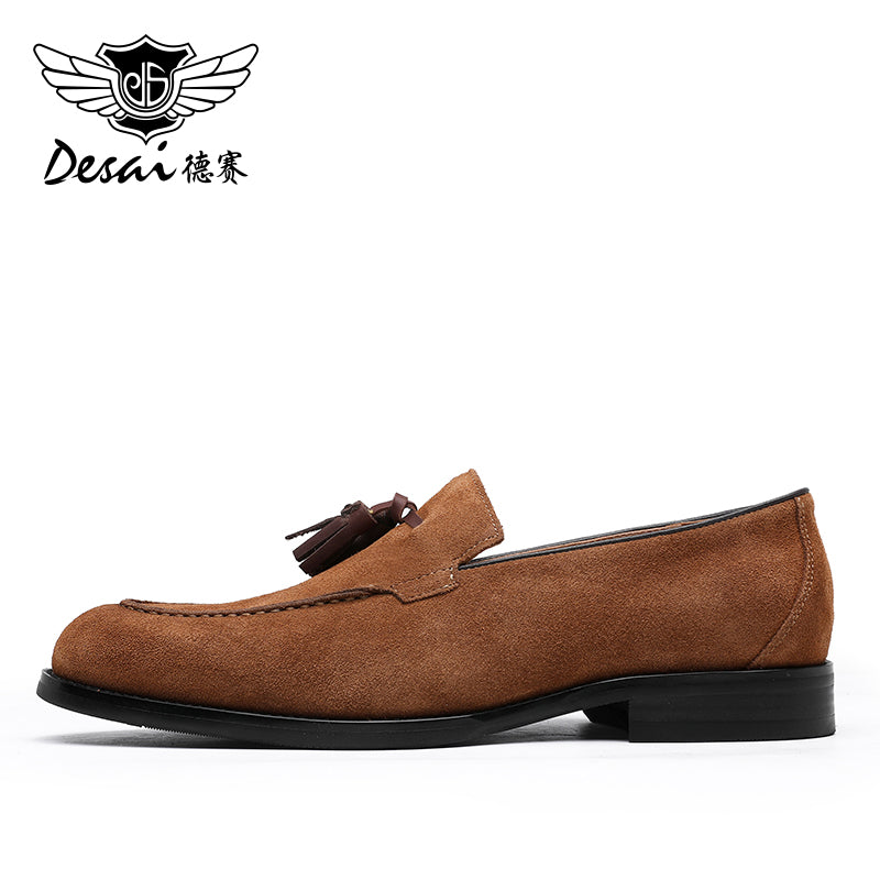 DESAI  Loafers Shoes For Men Fringe Easy Wear Genuine Leather Casual Male Loafers Shoes Fashion Luxury DS890207