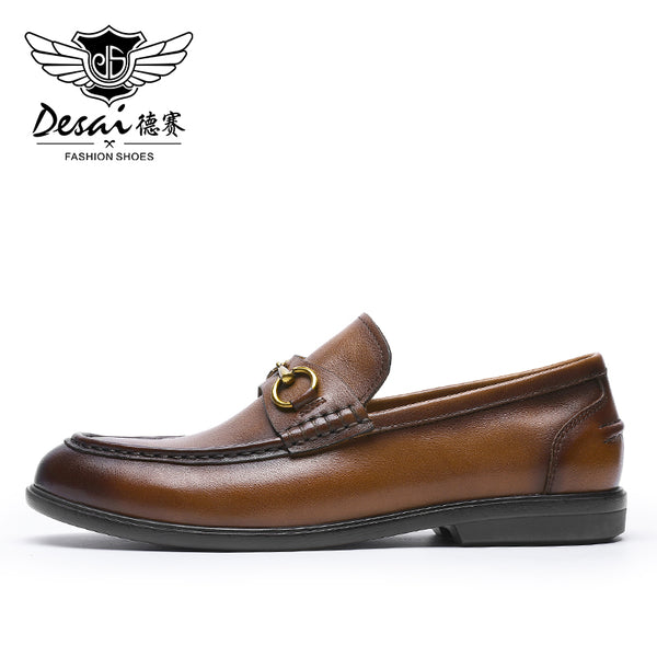 Desai Men Shoes Loafers spring and summer leather shoes one step on dress shoes DS1302