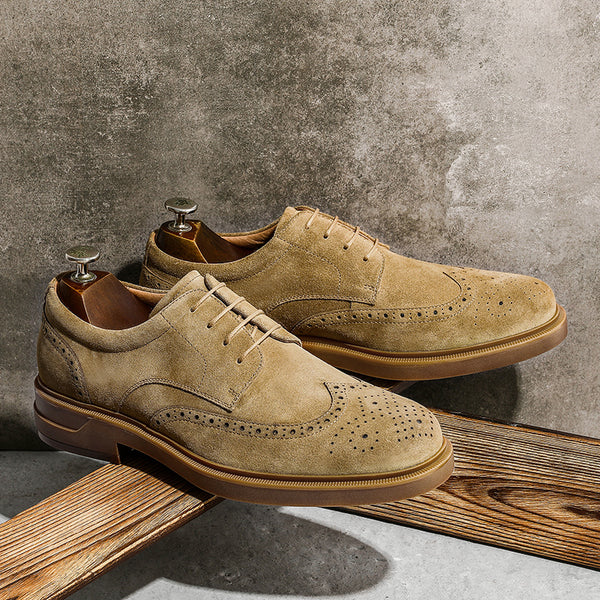 DS2832 Desai Shoes For Men Suede Leather Shoes Vintage Elegant Men's Shoes