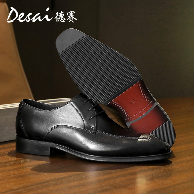 Desai leather shoes men's business formal Derby shoes summer new thick soles increase shoes leather breathable casual leather shoes DS6023