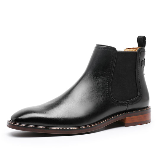 Desai Men's New Leather Chelsea boots one-step low-heeled Men's fashion formal Elastic footwear OS6606H