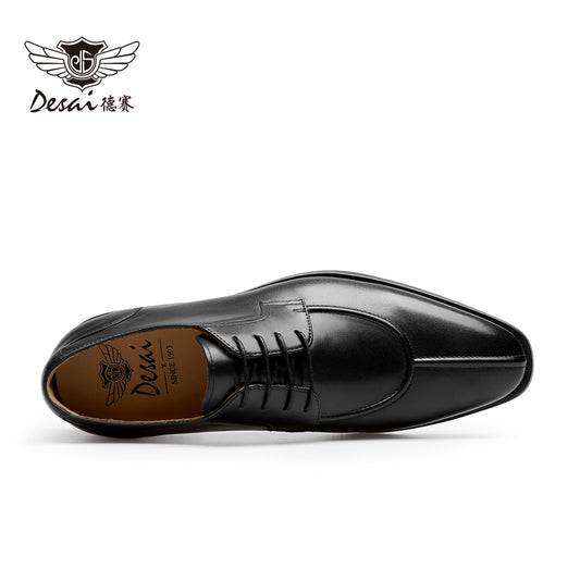 Desai [High luxury calfskin] British business dress Derby shoes men's leather polishing manual leather shoes men DS6038
