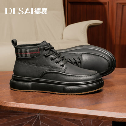 Desai [Winter graphene warm] Leather work boots High top board shoes retro men's boots casual shoes DS30196H