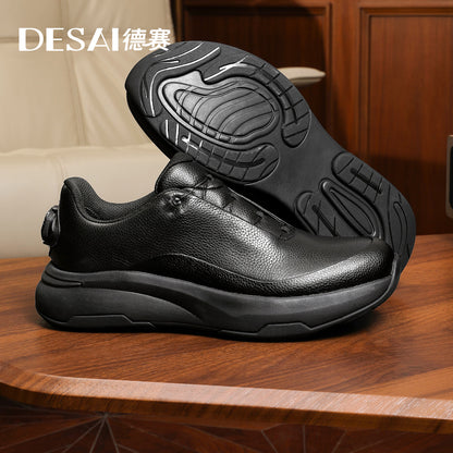 Desai screw button slip-on lazy men's casual shoes winter new men's shoes leather lightweight soft sole sports Sneakers DS30193