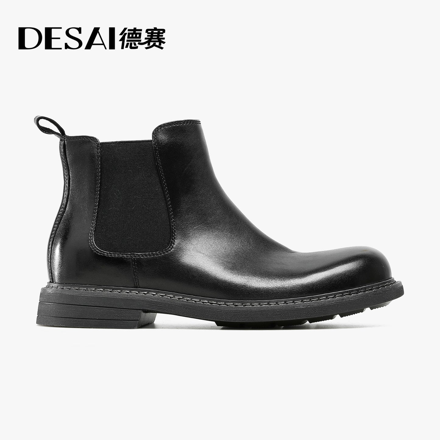 Desai Chelsea Leather boots One-step Hight Cut Genuine Leather Warm Chelsea Boots  Man Footwear Elegant Breathable leather Lining DS6519HZ