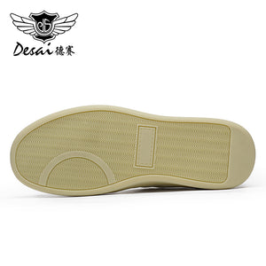 Desai Genuine Leather Lace Up Versatile Breathable Casual Board Shoes, Flat Bottomed Sports Shoes, Small White Shoes, Retro German Training Shoes DS33181