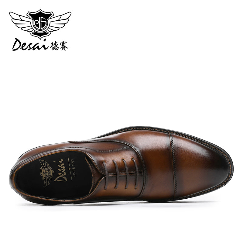 Desai classic Oxford dress Leather shoes for men Formal Business lace-up shoes Three-point English men's leather shoes DS6339