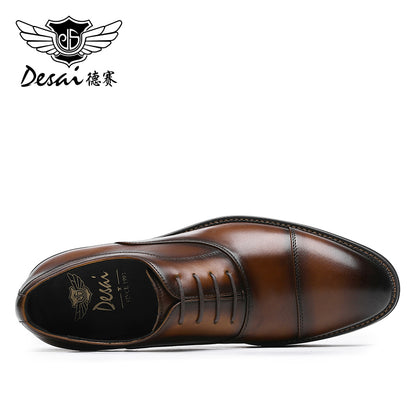 Desai classic Oxford dress Leather shoes for men Formal Business lace-up shoes Three-point English men's leather shoes DS6339