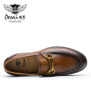 Desai Men Shoes Loafers spring and summer leather shoes one step on dress shoes DS1302