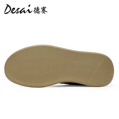 Desai Thick Sole Board Shoes for Men's Summer New Genuine Leather Lightweight Casual Shoes Retro Versatile Breathable Sports Men's sneakers DS3007