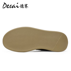 Desai Thick Sole Board Shoes for Men's Summer New Genuine Leather Lightweight Casual Shoes Retro Versatile Breathable Sports Men's Shoes DS3007