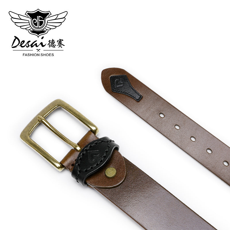 DSPD -Reversible Belt for Men, Real Cowhide Leather Jeans Belt Black & Brown, Adjustable Trim to Fit 120cm