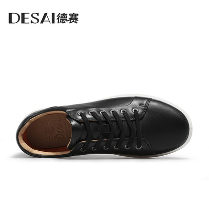 Desai men's small white sneakers men's autumn casual shoes with light leather men's board shoes thick soles increase men's shoes DS9519