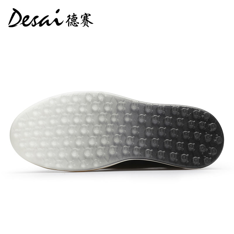 Desai Men's sneakers Summer Leather Breathable Shoes Men's Thick Sole Lightweight Casual Shoes Men's Soft Sole Versatile Men's Board Shoes DS3035