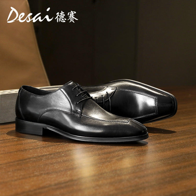 Desai leather shoes men's business formal Derby shoes summer new thick soles increase shoes leather breathable casual leather shoes DS6023